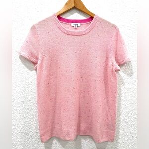 525 America Women’s Size Medium 100% Cashmere Pink Speckled Knit Sweater
